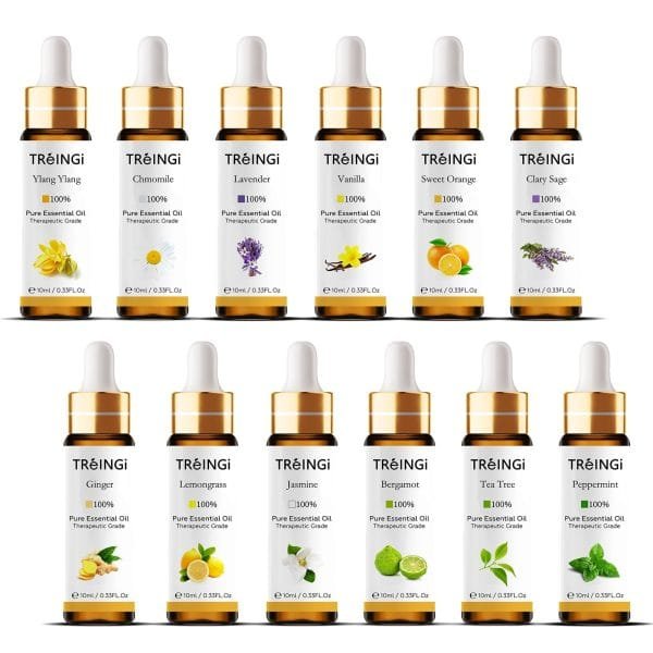 10ml Lavender Essential Oil Diffuser Pure Natural Ylang Ylang Vanilla Bergamot Mint Jasmine Lemon Sage Tea Tree Oil with Dropper
