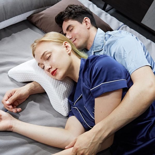 Curved Cervical Pillow for Couples Memory Foam Pillow Sleeping Neck Support Cusion Hollow Design Orthopedic Body Pillow Hand